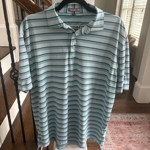 Peter Millar Summer comfort Blue and White Striped Polo